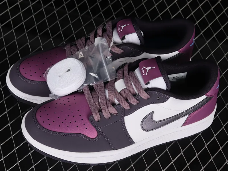 All categories Air Jordan Jordan series basketball shoes Air Jordan 1 Low G version pure original Air Jordan 1 Low Golf "Purple Smoke" AJ1 Joe 1 new golf version smoke white purple DZ9787-155